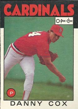 1986 O-Pee-Chee Baseball Cards 294     Danny Cox